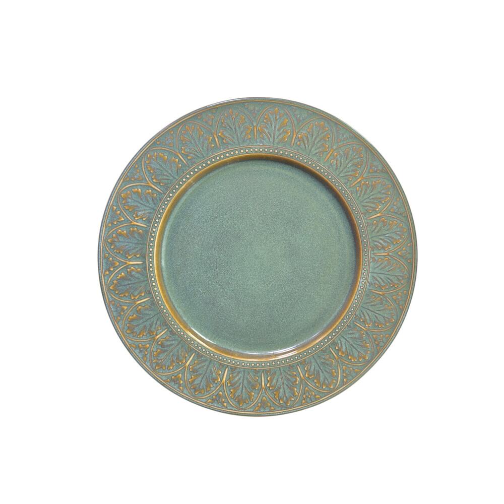 Set of 3 COVENTRY Parthenon Green Ribbed Embossed Leaves 9" Salad Plates